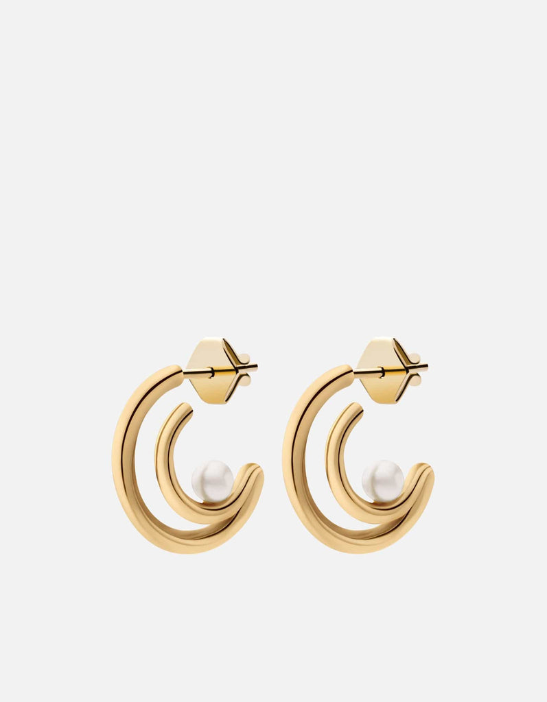 Miansai Earrings Nia Pearl Hoops, Gold Vermeil Polished Gold / Pair