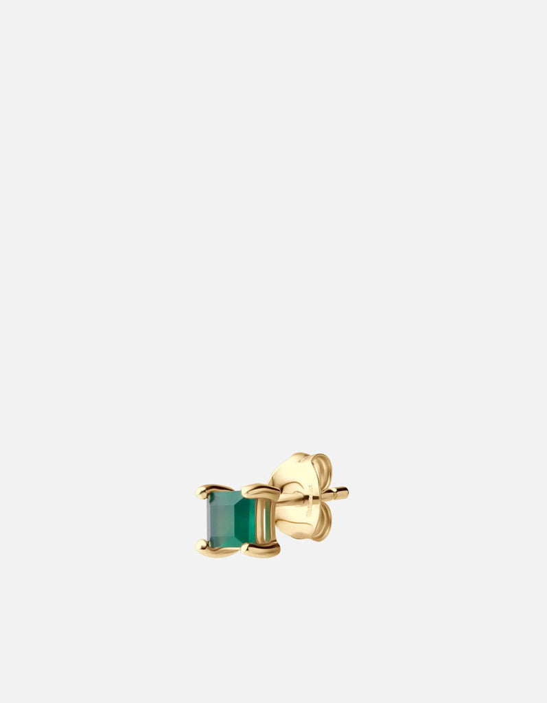 Miansai Earrings Velo Chalcedony Stud, 14k Gold Green / Single