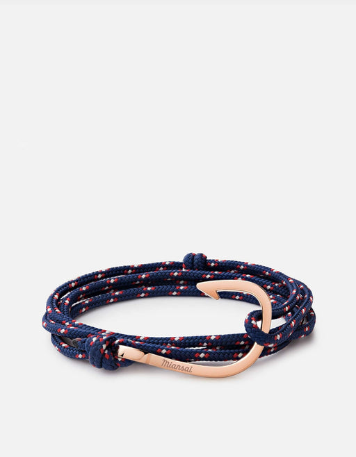 Miansai Hooks/Anchors Hook Rope, Rose Navy Blue / Rose Plated