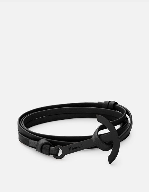 Miansai Hooks/Anchors Modern Anchor Leather, Noir Black / O/S