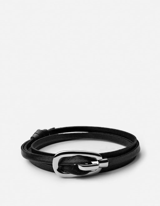 Miansai Bracelets New Gamle Leather Bracelet, Silver Plated Asphalt / O/S