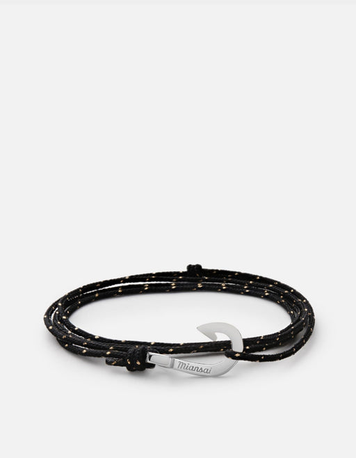 Miansai Bracelets Mini Hook Rope, Sterling Silver Onyx / O/S