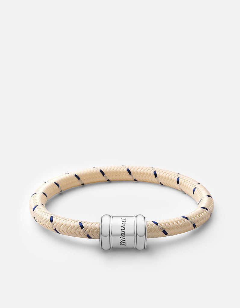 Miansai Bracelets Single Rope Casing, Silver Natural/Navy / M