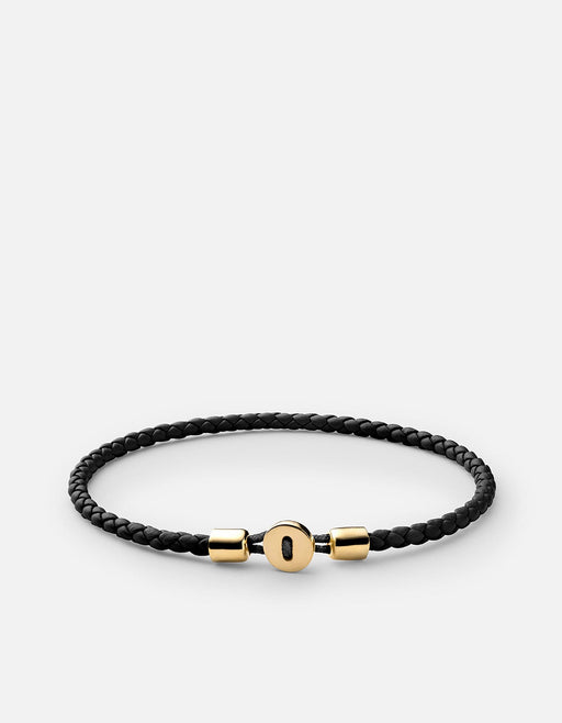 Miansai Bracelets Nexus Leather Bracelet, Gold Vermeil Black / S