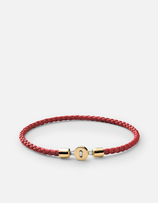 Miansai Bracelets Nexus Leather Bracelet, Gold Vermeil Red / M