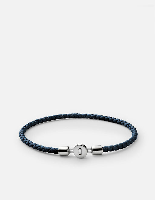 Miansai Bracelets Nexus Leather Bracelet, Sterling Silver Light Navy / M