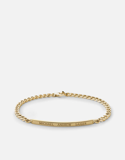 Miansai Bracelets 3mm ID Chain Bracelet, Gold polished gold / S / Monogram: Yes