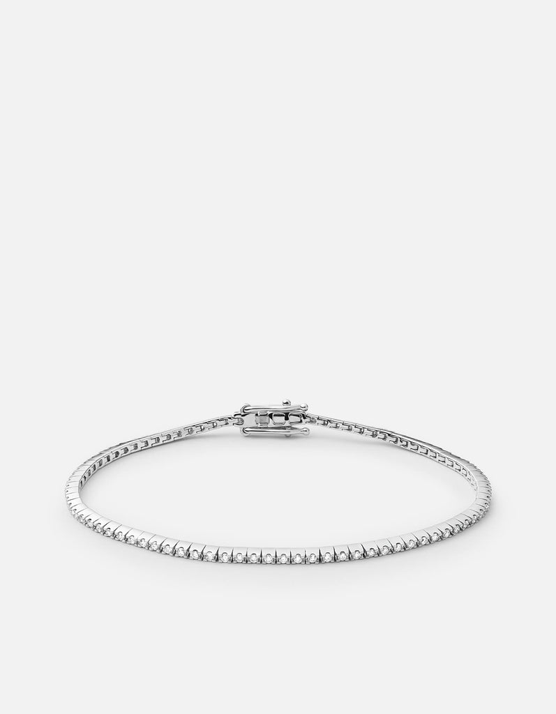 Miansai Bracelets Century Square Bracelet, 14k Gold Pavé Polished White Gold/Pave / S
