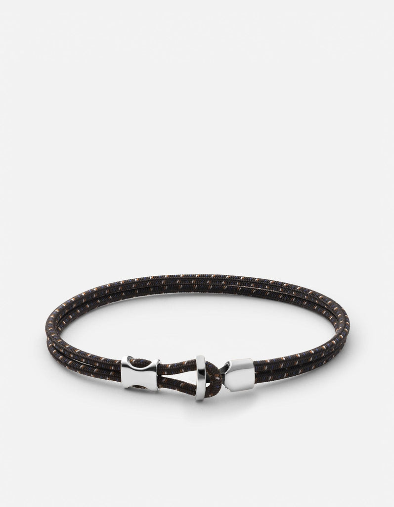 Miansai Bracelets Orson Loop Bungee Rope Bracelet, Sterling Silver Black/Brown / M