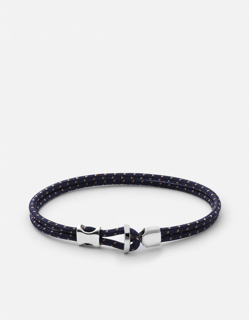 Miansai Bracelets Orson Loop Bungee Rope Bracelet, Sterling Silver Navy/Brown / M