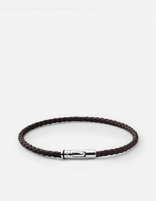 Miansai Bracelets Juno Leather Bracelet, Sterling Silver Brown / S