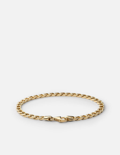 Miansai Bracelets 4mm Cuban Chain Bracelet, Gold Vermeil Polished Gold / S
