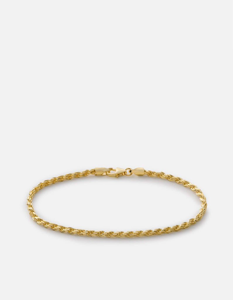 Miansai Bracelets 2.4mm Rope Chain Bracelet, Gold Vermeil Polished Gold / S