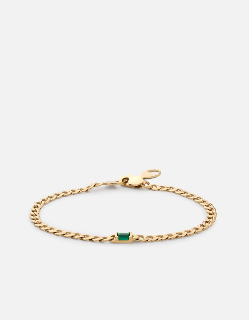 Miansai Bracelets Lyra Chalcedony Chain Bracelet, Gold Vermeil Green / XS/S