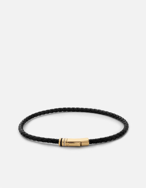 Miansai Bracelets Juno Leather Bracelet, Gold Vermeil Black / M