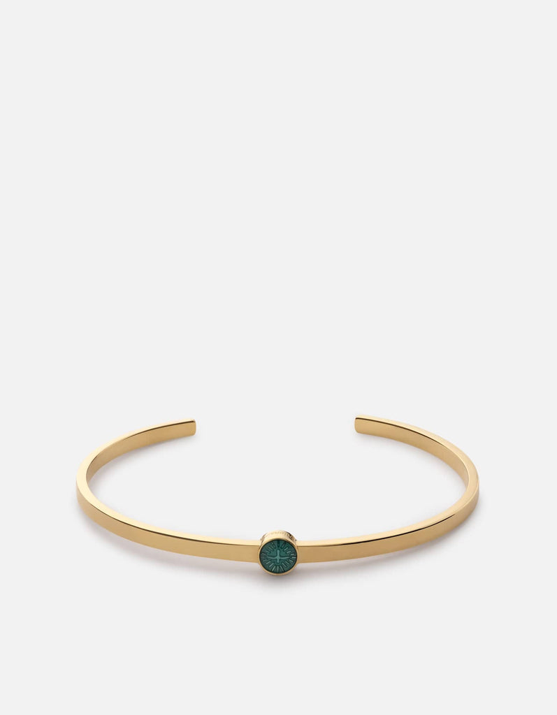 Miansai Cuffs Dove Cuff, Gold Vermeil/Teal Teal / M / Monogram: No