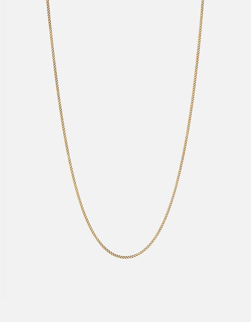Miansai Necklaces 1.3mm Cuban Chain Necklace, Gold Polished 14k Gold / 18 in.