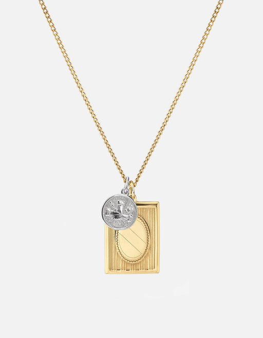 Miansai Necklaces Frame Necklace, 14k Gold/Sterling Silver Polished Gold/Silver / 24 in. / Monogram: No