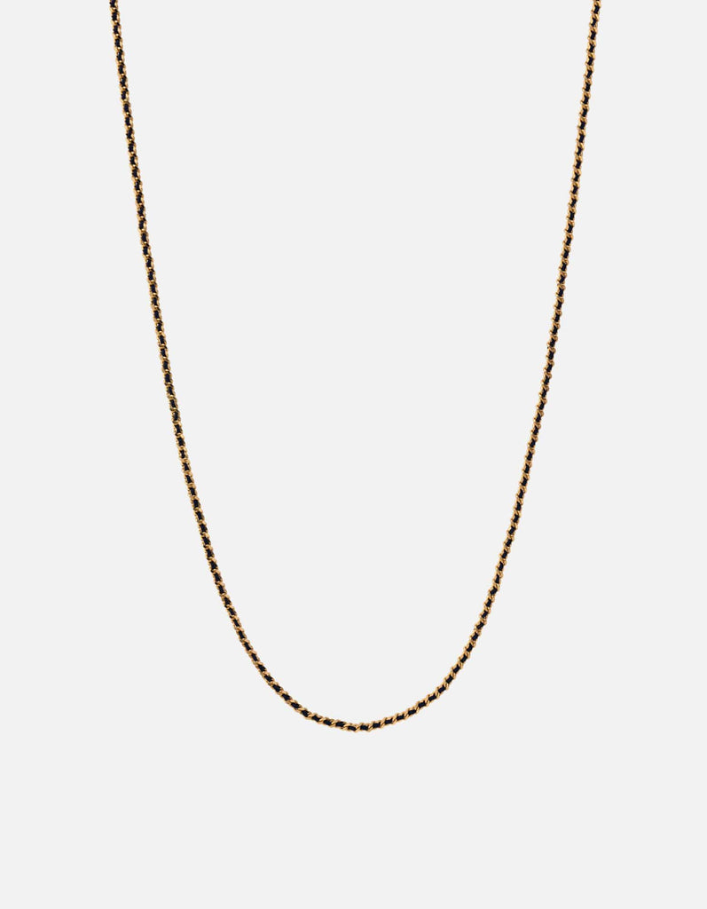Miansai Necklaces 2mm Woven Chain Necklace, Gold Vermeil Navy Blue / 24 in.