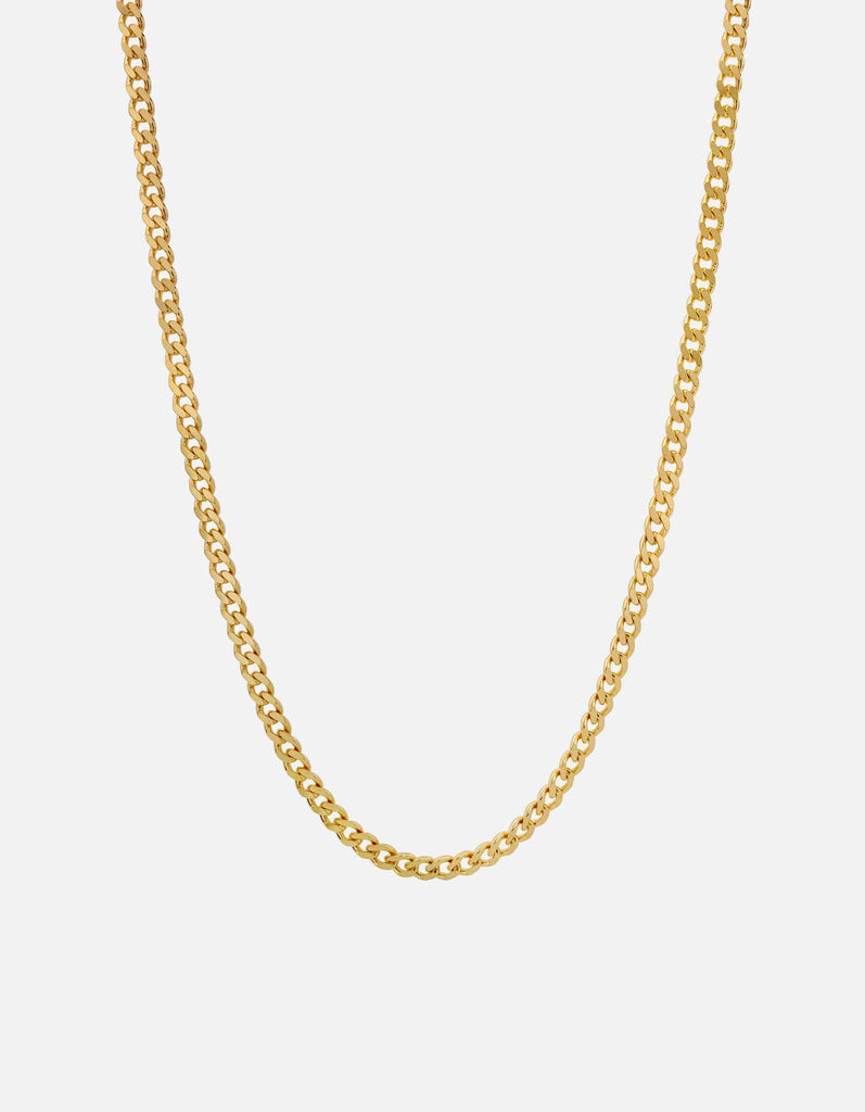 Miansai Necklaces 4mm Cuban Chain Necklace, Gold Vermeil Polished Gold / 22 in.