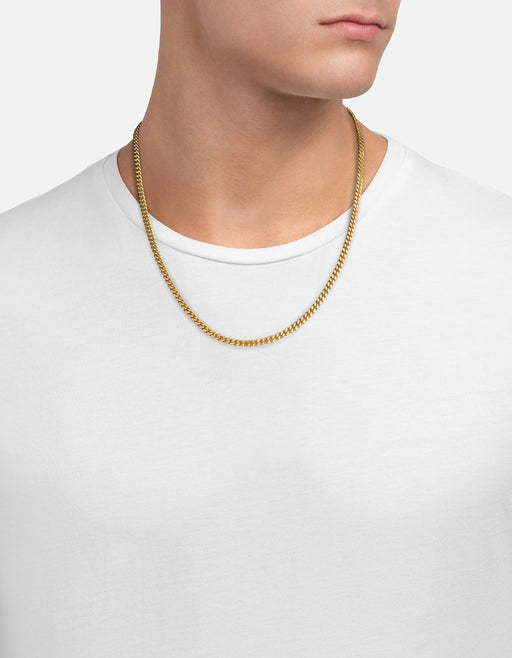 Miansai Necklaces 4mm Cuban Chain Necklace, Gold Vermeil Polished Gold / 22 in.