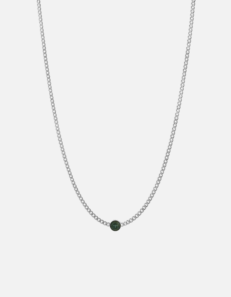 Miansai Necklaces Dove Type Chain Necklace, Sterling Silver 3 Letters / Teal / 24 in. / Monogram: Yes