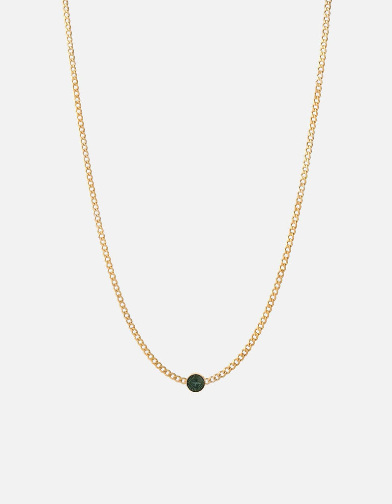 Miansai Necklaces Dove Type Chain Necklace, Gold Vermeil/Teal 3 Letters / Teal / 24 in. / Monogram: Yes