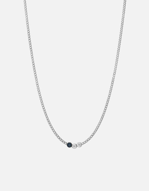 Miansai Necklaces Eye of Time Type Chain Necklace, Sterling Silver/Blue 2 Letters / Blue / 24 in.