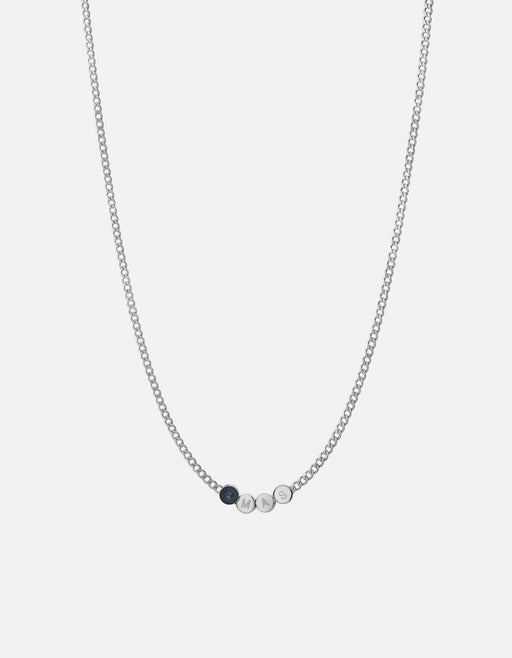 Miansai Necklaces Eye of Time Type Chain Necklace, Sterling Silver/Blue 3 Letters / Blue / 24 in.