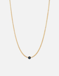 Miansai Necklaces Eye of Time Type Chain Necklace, Gold Vermeil/Blue 1 Letter / Blue / 24 in. / Monogram: Yes