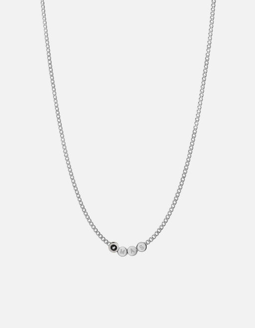 Miansai Necklaces Opus Sapphire Type Chain Necklace, Sterling Silver/Black 3 Letters / Black / 24 in. / Monogram: No