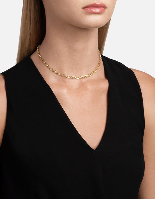Miansai Necklaces Pyper Link Puff Choker, Gold Vermeil Polished Yellow Gold / 15 in.