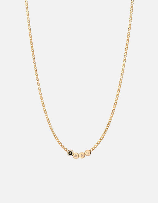 Miansai Necklaces Opus Sapphire Type Chain Necklace, Gold Vermeil/Black 2 Letters / Black / 24 in. / Monogram: Yes