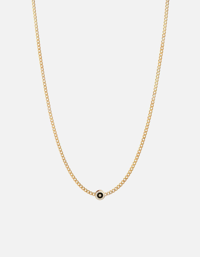 Miansai Necklaces Opus Sapphire Type Chain Necklace, Gold Vermeil/Black No Letter / Black / 24 in. / Monogram: No
