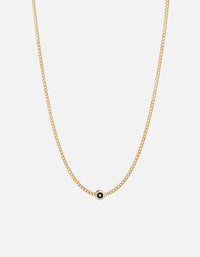 Miansai Necklaces Opus Sapphire Type Chain Necklace, Gold Vermeil/Black No Letter / Black / 24 in. / Monogram: No