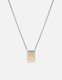 Miansai Necklaces SIM Card Necklace, Sterling Silver Polished Silver / 21 in.