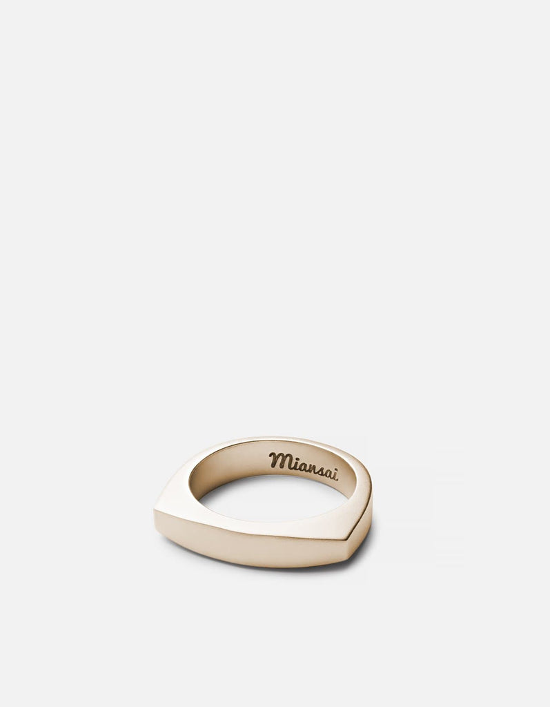 Miansai Rings Round Top Ring, Gold Plated Matte Gold / 10