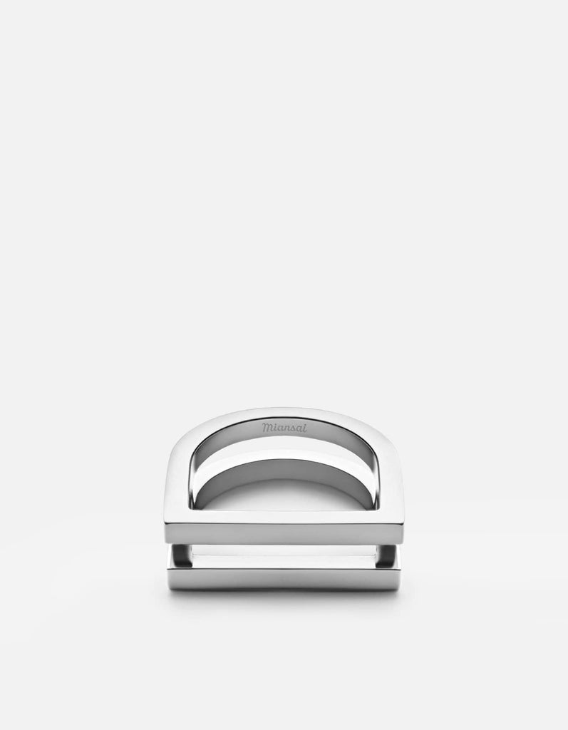 Miansai Rings Square Bar Ring, Sterling Silver Polished Silver / 5