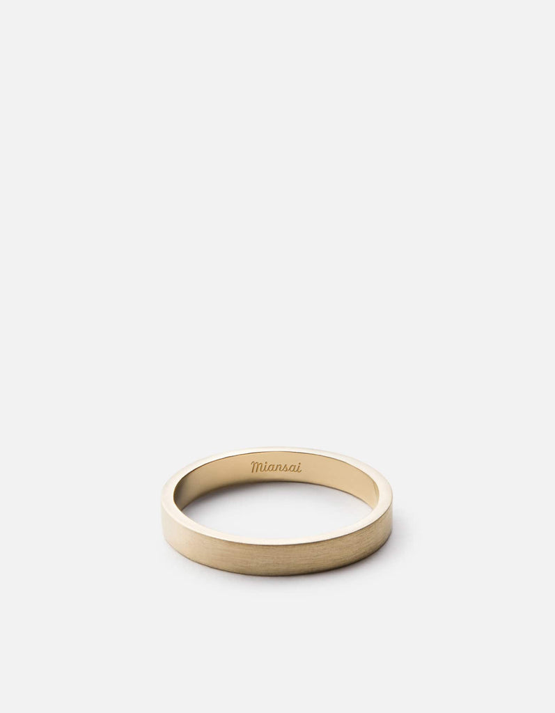 Miansai Rings 3mm Gold Band, 14k Gold Matte Gold / 10 / Monogram: No
