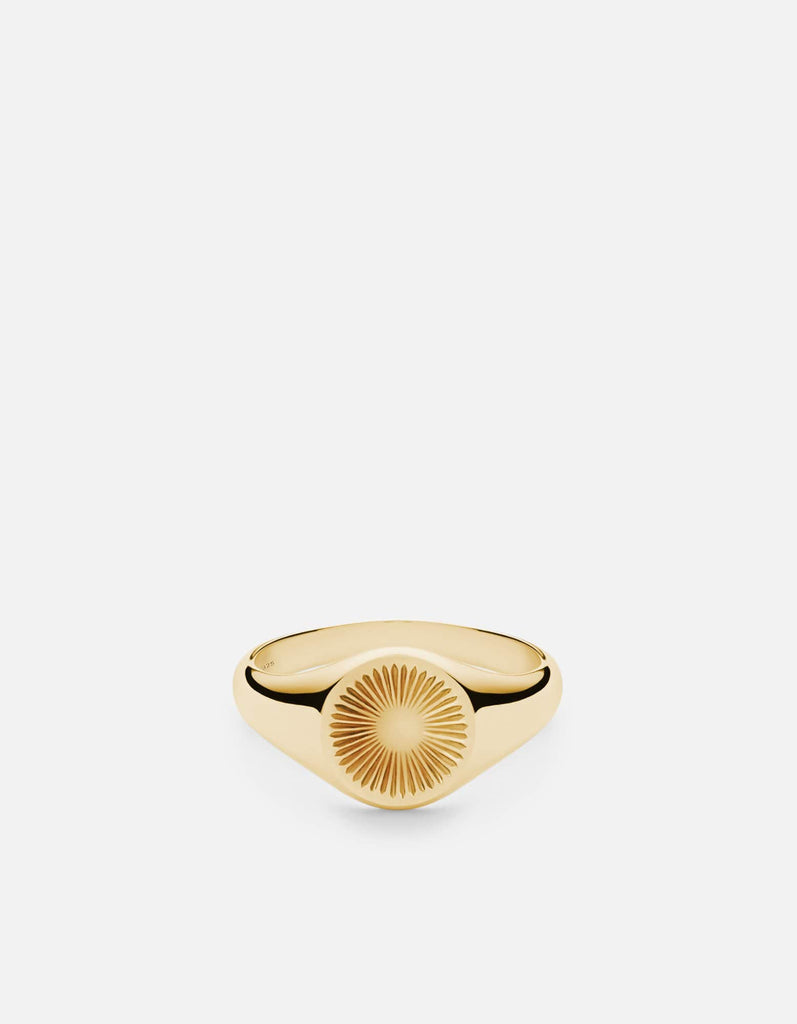 Miansai Rings Solar Signet Ring, Gold Vermeil Polished Gold / 7