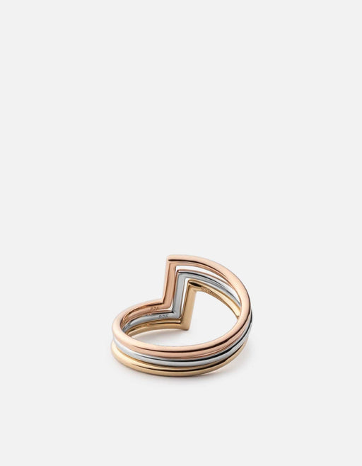 Miansai Rings Arch Ring Set, Silver/Rose/Gold