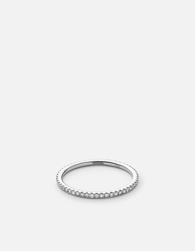 Miansai Rings Century Round Ring, 14k Gold Pavé Polished White Gold/Pave / 5