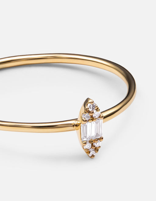 Miansai Rings Marquise Ring, 14k Gold Pavé