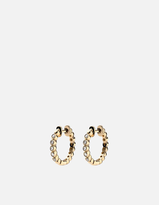 Miansai Earrings Cleo Huggie Earrings, 14k Gold Pavé Polished Gold/Pave / Pair