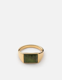 Miansai Rings Lennox Jasper Ring, Gold Vermeil Green / 8