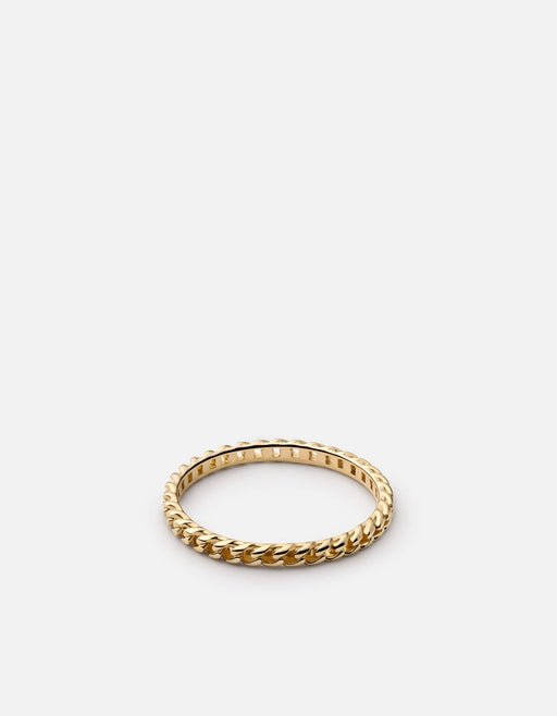 Miansai Rings Thin Cuban Link Ring, Gold Vermeil