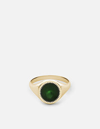 Miansai Rings Solar Signet Ring, Gold Vermeil/Jasper Green Jasper Green / 8