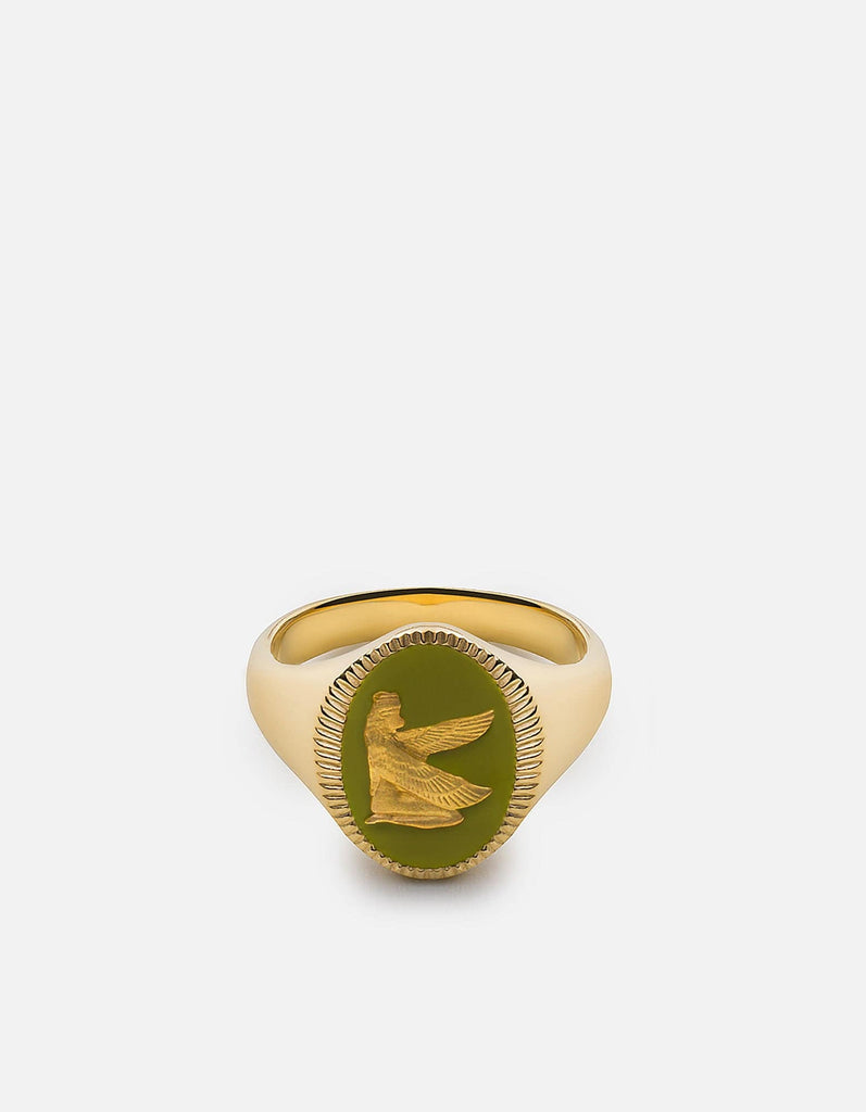 Miansai Rings Ma'at Ring, Gold Vermeil/Sage Sage / 8