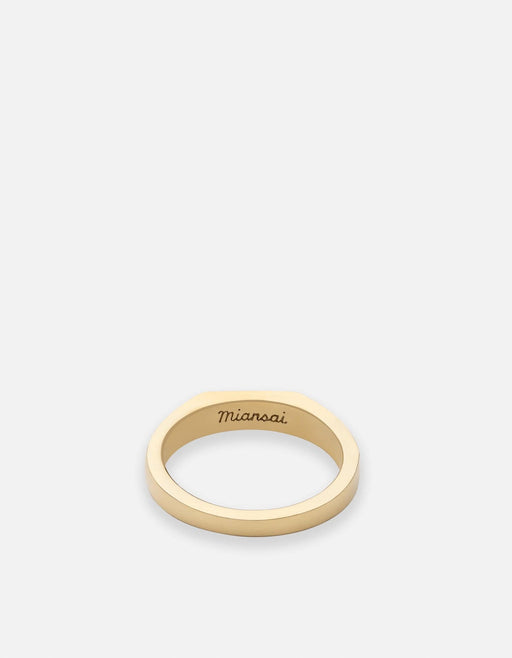 Miansai Rings Slim Geo Diamond Ring, Gold Vermeil