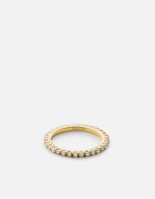 Miansai Rings Shiloh Pearl Ring, 14k Gold